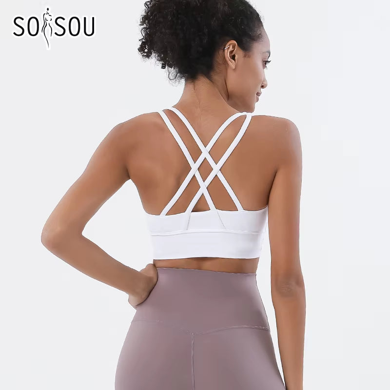 Nylon Top Women Bra Sexy Top Woman Breathable Underwear Women Fitness Yoga Sports Bra for Women Gym 30 Colors
