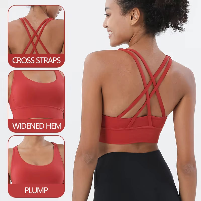 Nylon Top Women Bra Sexy Top Woman Breathable Underwear Women Fitness Yoga Sports Bra for Women Gym 30 Colors